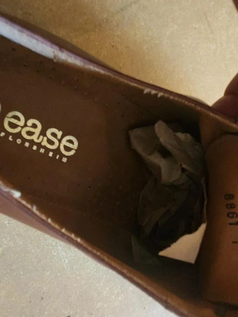 EASE by Florsheim Brown Leather Dress Shoes Non-matching sz 10-11 Made in Italy